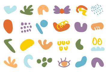 Naklejka premium Doodle and organic geometric shapes collection