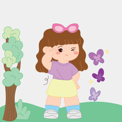 vector beautiful girl