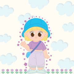 vector beautiful girl