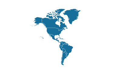 America map Modern Color,isolated on white background for website layouts,background,education, precise,customizable,Travel worldwide,map silhouette backdrop,earth geography, political,reports.