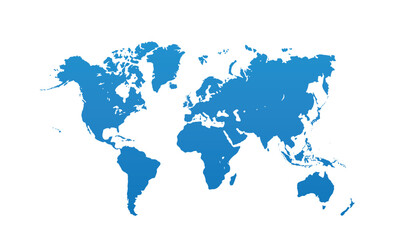 Obraz premium World map modern color,isolated on white background for website layouts,background,education, precise,customizable,Travel worldwide,map silhouette backdrop,earth geography, political,reports.