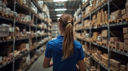 The worker in warehouse