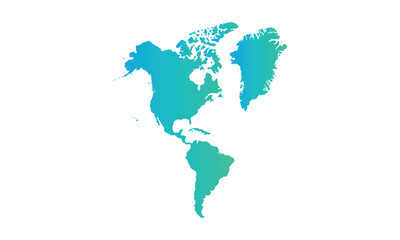 Obraz premium America map Modern Color,isolated on white background for website layouts,background,education, precise,customizable,Travel worldwide,map silhouette backdrop,earth geography, political,reports.