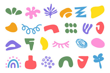 Doodle and organic geometric shapes collection