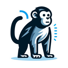 flat vector logo of a monkey.