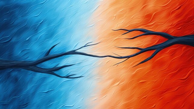 Intersecting Branches in Vibrant Colors on Abstract Canvas