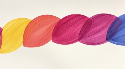 Line of Watercolor Paint Tubes in Rainbow Color Progression