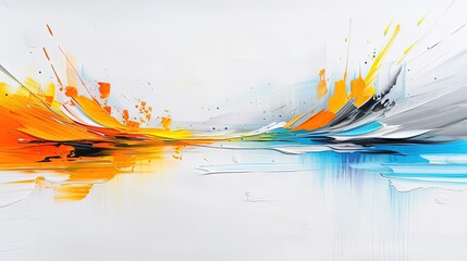 Vibrant Abstract Oil Painting with Dynamic Color Composition