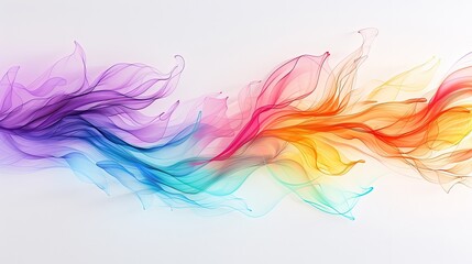 Obraz premium Abstract Shape Composed of Vibrant Lines on White Background