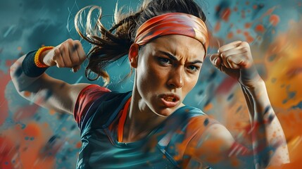 Sports woman overcoming challenges