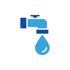 Fototapeta premium drop icon color or logo illustration glyph color blue style