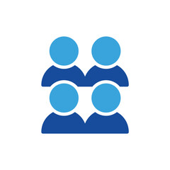 group icon color or logo illustration glyph color blue style