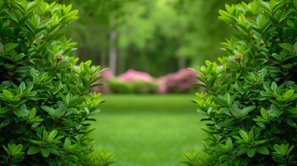 Green foliage, serene woodland, blooming garden in the background, focus cover all  object, deep depth of field, no blur, Watercolor style