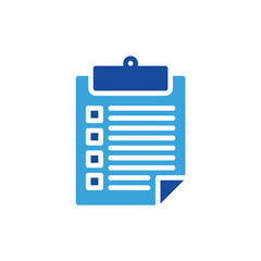 checklist icon color or logo illustration glyph color blue style