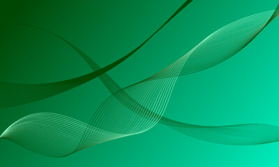 green lines wave curves with smooth gradient abstract background