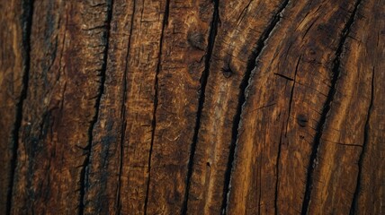 Obraz premium Rustic wood texture with rich brown tones and natural grain patterns. Ideal for backgrounds, design projects, and adding a vintage touch to any decor.