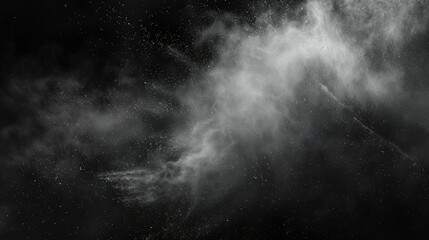 Fine mist of rain and light fog creating a textured overlay on a black background