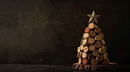 Wine cork Christmas tree with a star topper