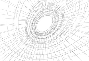 abstract architectural drawing linear design 3d illustration