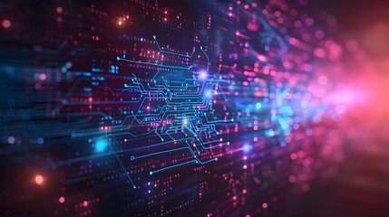 Obraz premium Cyber Interface with Holographic Data Streams and Interactive Elements High Tech and Modern Cyber Background Concept