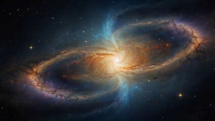 planet in space spiral galaxy background