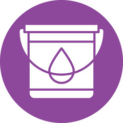 Paint bucket glyph circle icon