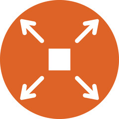 Zoom in glyph circle icon