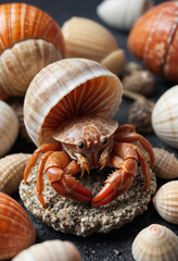  A hermit crab changing shells. 