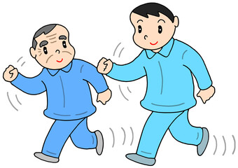 健康のイラスト - 健康生活・ジョギング・ウォーキング・介護予防