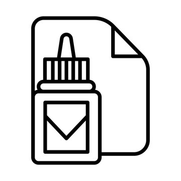 glue bottle and paper outline clip art preview