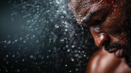 An abstract image of numerous water droplets dynamically sprayed against a dark background, capturing the motion, energy, and liquid's fluidity in a visually captivating manner.