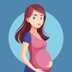 Pregnant Woman vector flat design