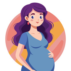 Pregnant Woman vector flat design