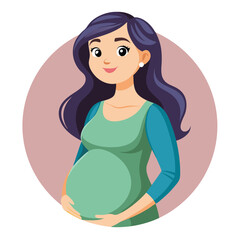 Pregnant Woman vector flat design