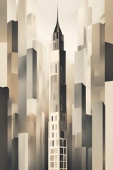 abstract minimalist wallpaper capturing the essence of real estate objects in simple geometric shapes