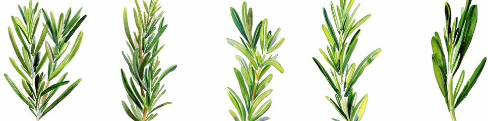 Fototapeta premium Transparent Background With Rosemary Botanical View On A Clean White Background