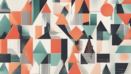Naklejka premium abstract minimalist wallpaper capturing the essence of real estate objects in simple geometric shapes