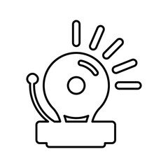 Alarm, bell, school icon. Outline vector.