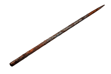 The Forgotten Relic: A Weathered Wooden Wand With Stories Untold on White or PNG Transparent Background.