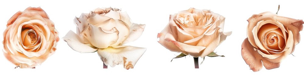 Isolated white rose flower sticker with a glossy background