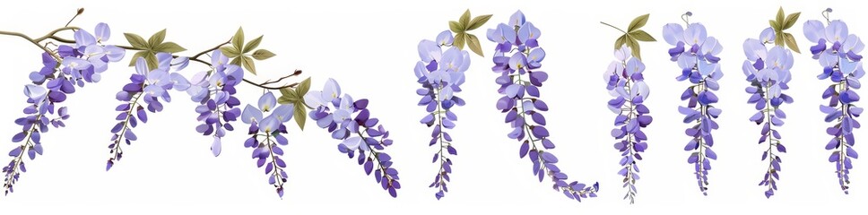 Detailed Hyperrealistic PNG of a Wisteria Flower - hyperrealistic and highly detailed.