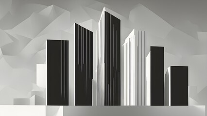 Obraz premium abstract minimalist wallpaper capturing the essence of real estate objects in simple geometric shapes