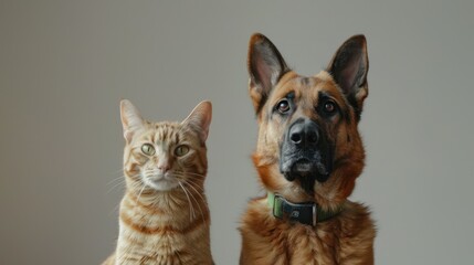 Obraz premium The cat and dog portrait