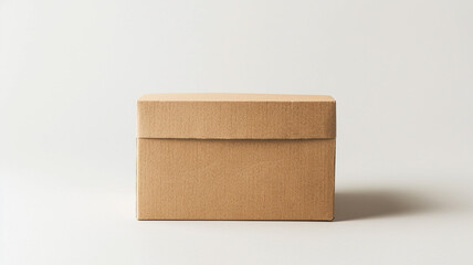 Cardboard box with handle isolated on white background