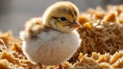 Chick on white background. Generative AI