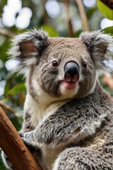 Fototapeta premium Cute Koala in Tree Close-Up
