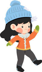 Cartoon Girl Hit by Snowball