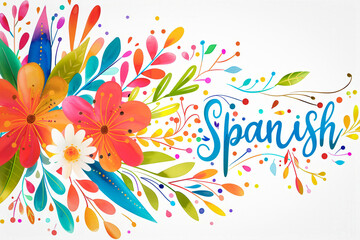 Spanish Text Illustration - Detailed and Vibrant Typography Art