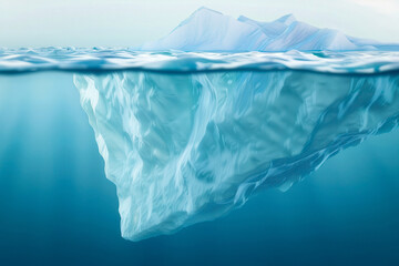 Obraz premium Detailed Tip of the Iceberg - Symbolic Nature Illustration