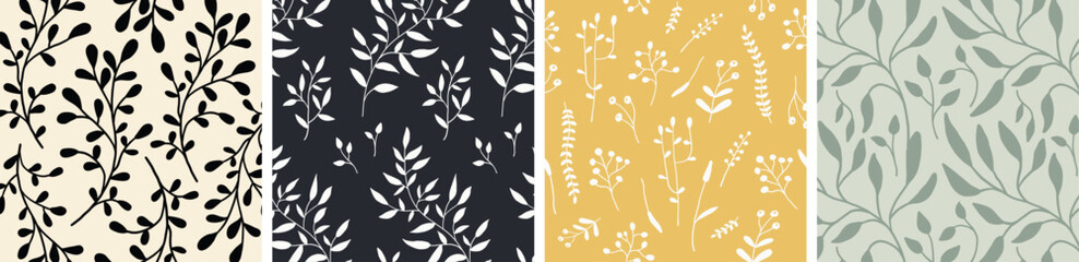 Set of floral seamless abstract pattern © EveryWeekend